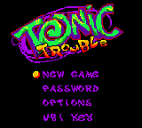 Tonic Trouble — Title screen