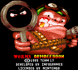 Worms Armageddon — Title screen
