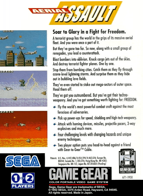 Aerial Assault — Box back