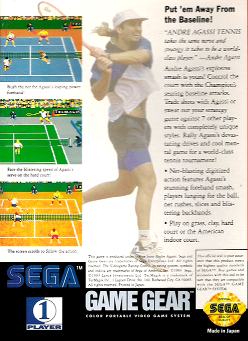 Andre Agassi Tennis — Box back