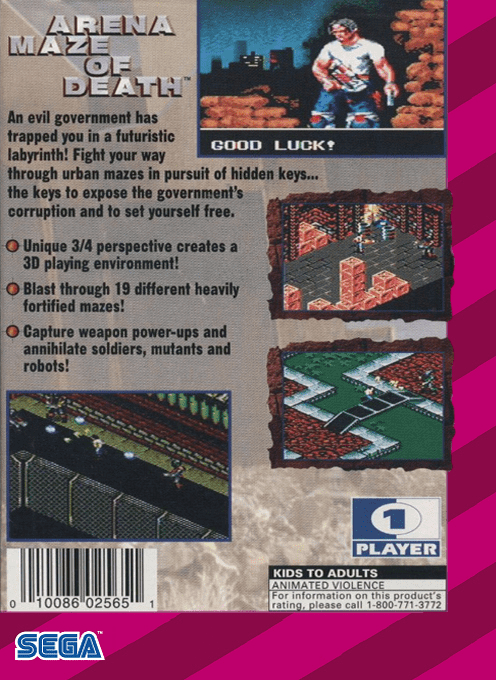 Arena : Maze of Death — Box back