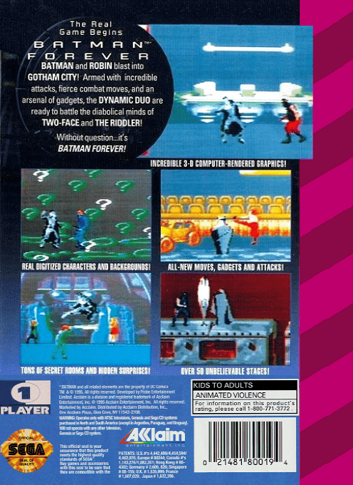 Batman Forever — Box back