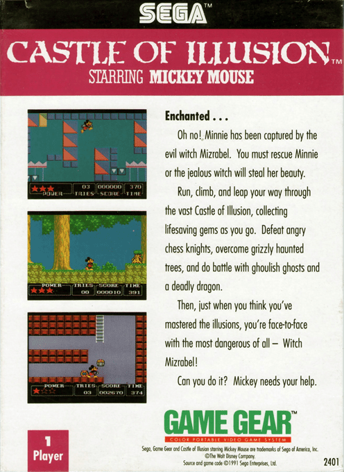 Castle of Illusion starring Mickey Mouse — Box back