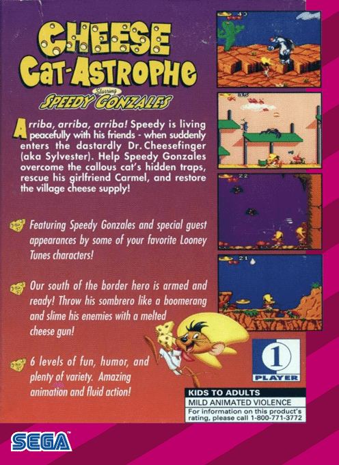 Cheese Cat-astrophe Starring Speedy Gonzales — Box back