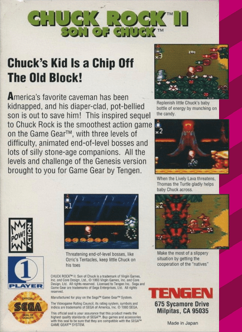 Chuck Rock II : Son of Chuck — Box back