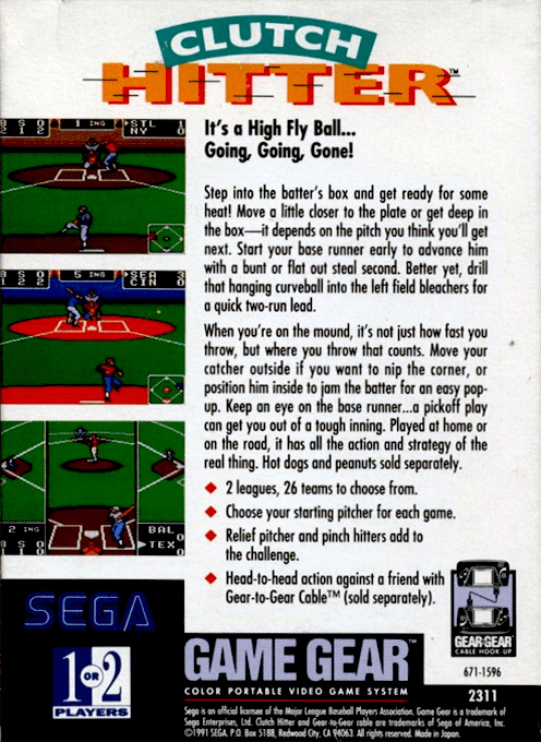 Clutch Hitter — Box back