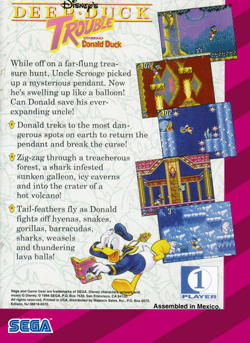 Deep Duck Trouble Starring Donald Duck — Box back
