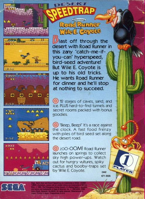 Desert Speedtrap Starring Road Runner And Wile E. Coyote — Box back