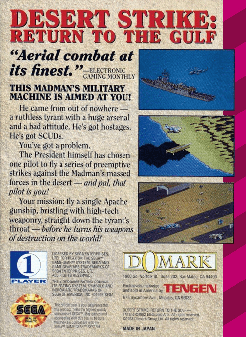 Desert Strike : Return to the Gulf — Box back
