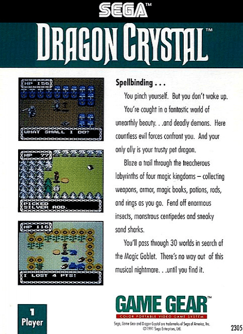 Dragon Crystal — Box back