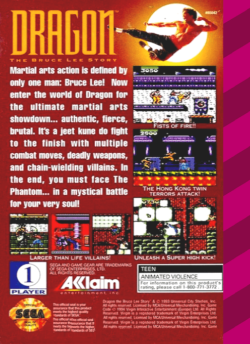 Dragon : The Bruce Lee Story — Box back