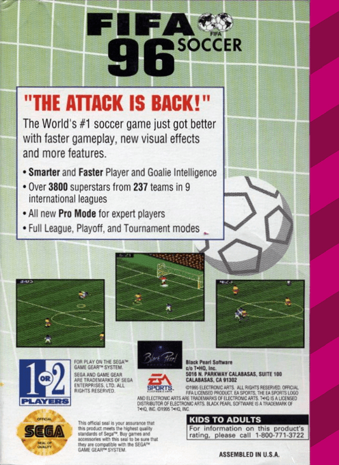 FIFA Soccer 96 — Box back
