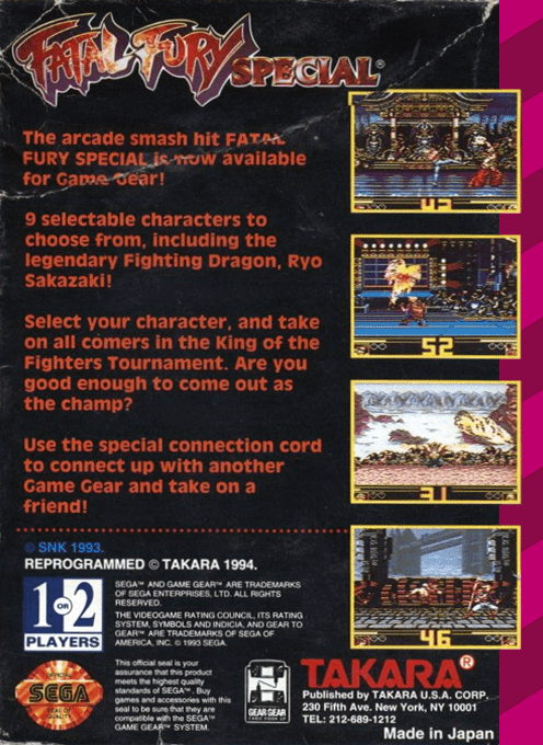 Fatal Fury Special — Box back
