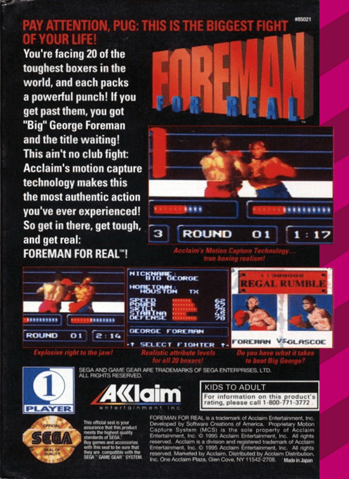 Foreman for Real — Box back
