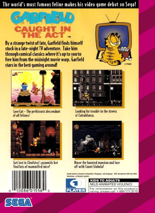 Garfield : Caught in the Act — Box back