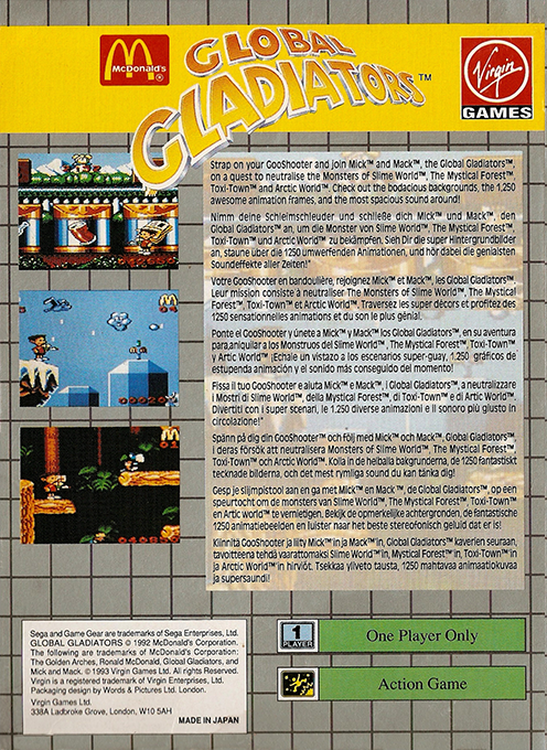 Global Gladiators — Box back