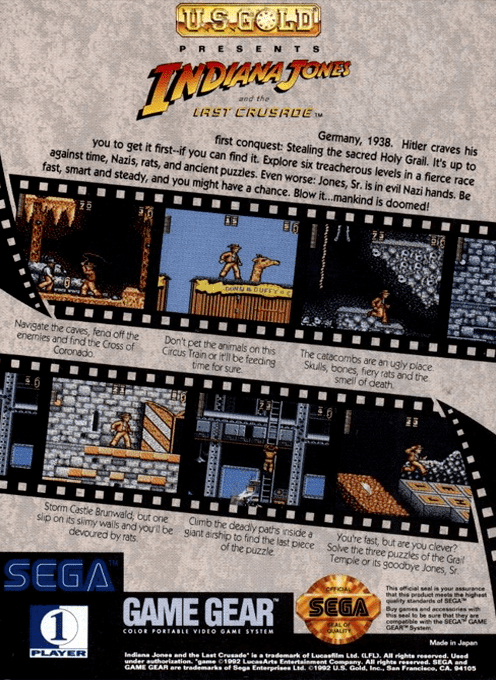 Indiana Jones and the Last Crusade — Box back