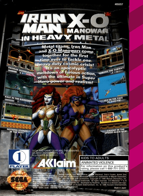 Iron Man X-O Manowar in Heavy Metal — Box back