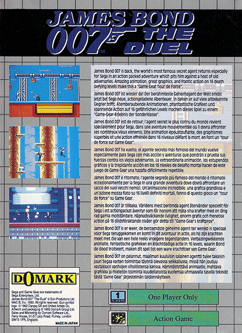 James Bond 007 : The Duel — Box back