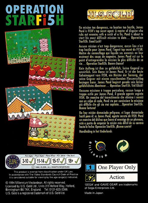 James Pond 3 : Operation Starfish — Box back