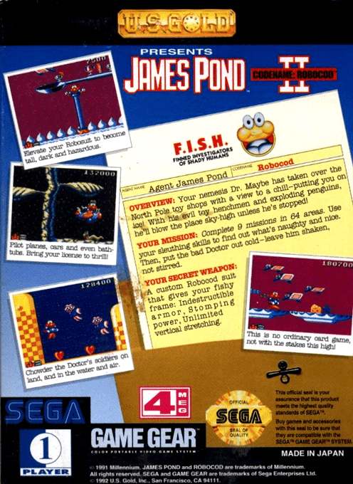 James Pond II : Codename RoboCod — Box back