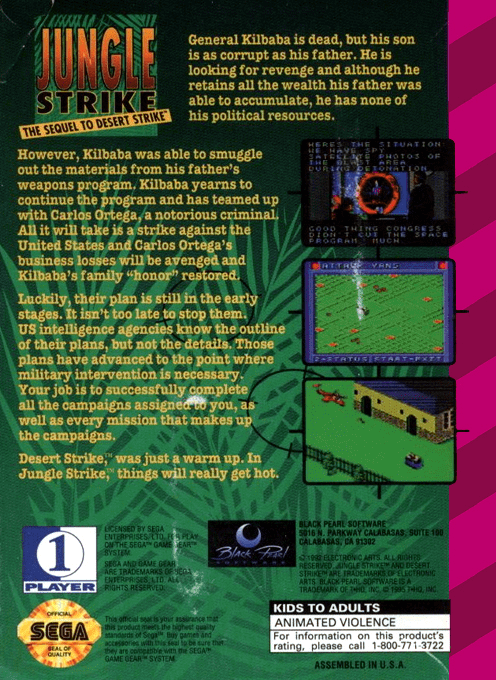 Jungle Strike — Box back