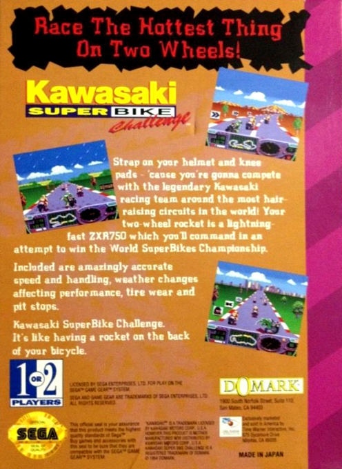 Kawasaki Superbike Challenge — Box back