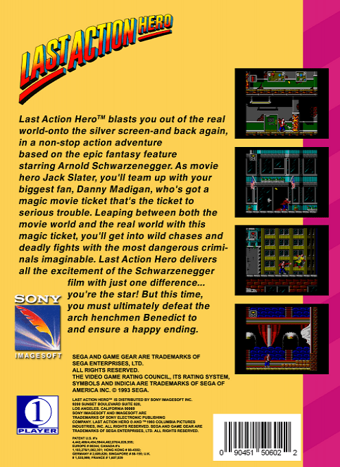 Last Action Hero — Box back
