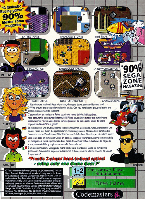 Micro Machines — Box back