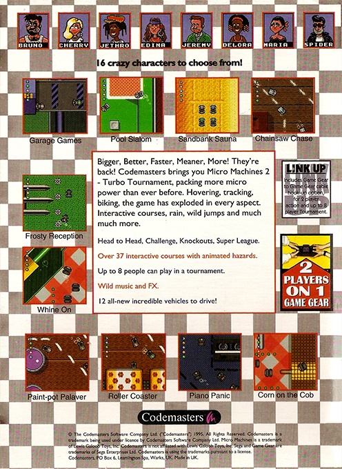 Micro Machines 2 : Turbo Tournament — Box back