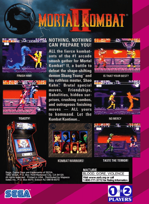 Mortal Kombat II — Box back