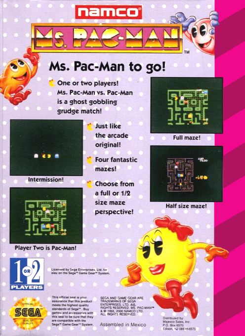 Ms. Pac-Man — Box back