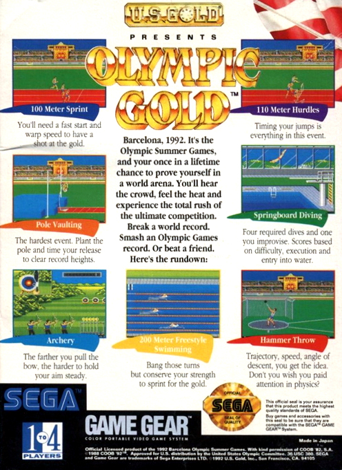 Olympic Gold — Box back