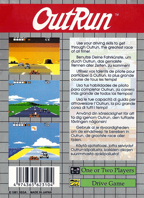 OutRun — Box back