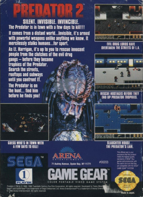 Predator 2 — Box back