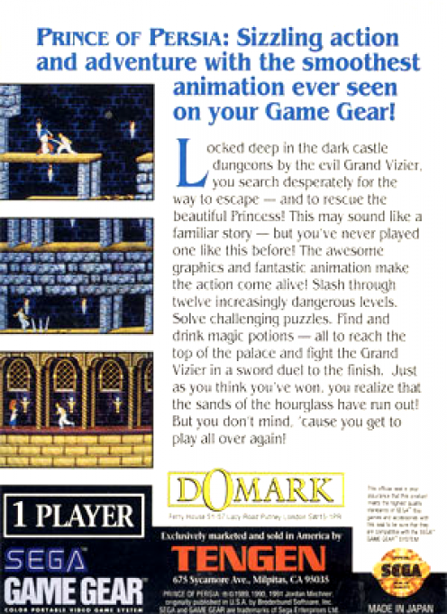 Prince of Persia — Box back