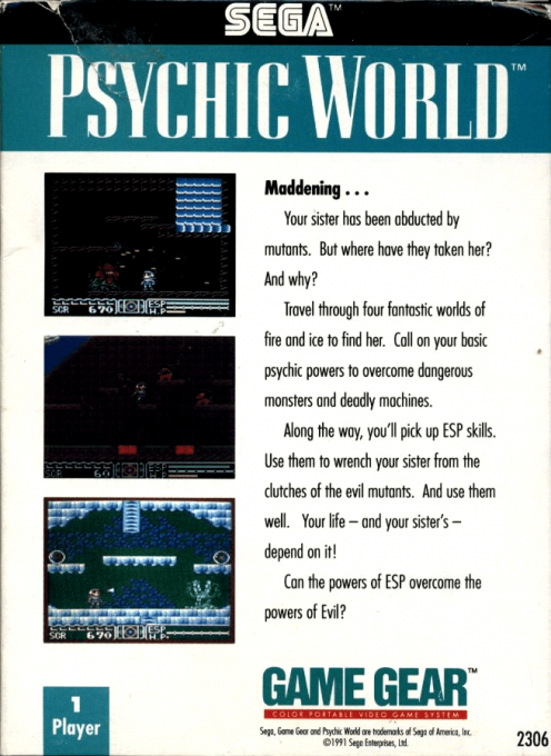 Psychic World — Box back