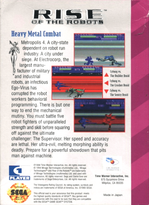 Rise of the Robots — Box back