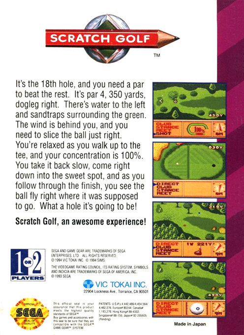 Scratch Golf — Box back