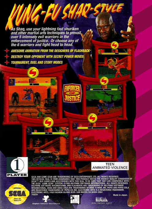 Shaq Fu — Box back