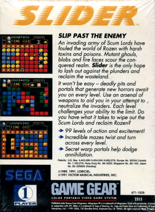 Slider — Box back