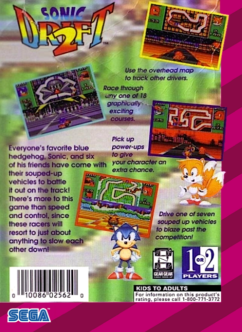 Sonic Drift 2 — Box back