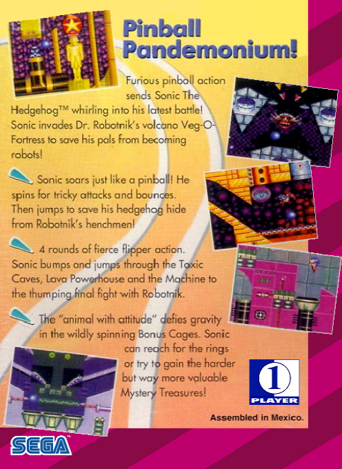 Sonic Spinball — Box back