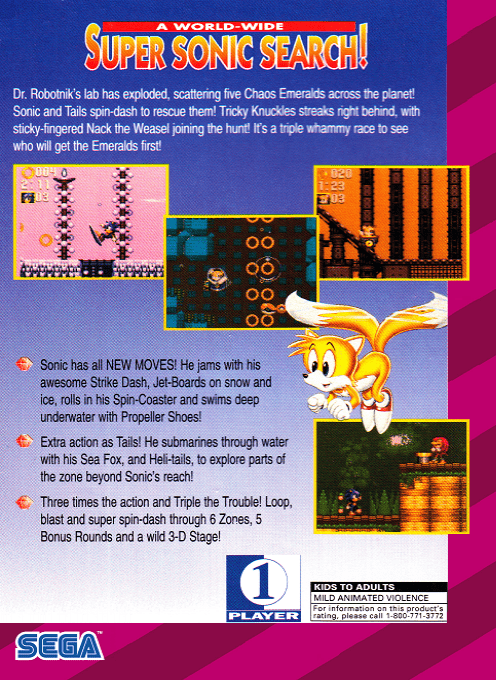 Sonic the Hedgehog : Triple Trouble — Box back