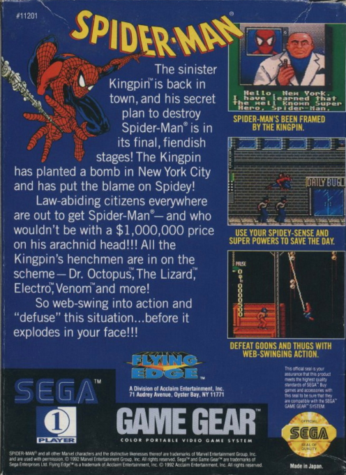 Spider-Man — Box back