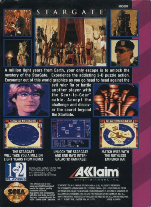 Stargate — Box back
