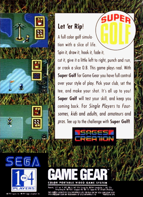 Super Golf — Box back