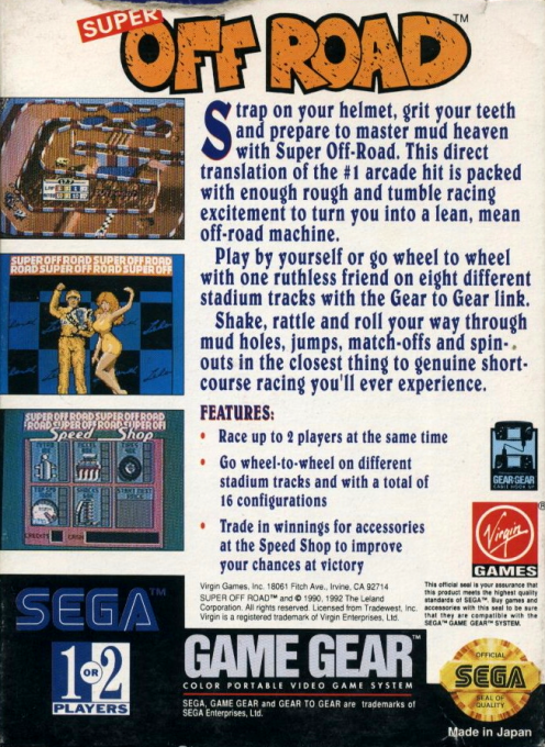 Super Off Road — Box back