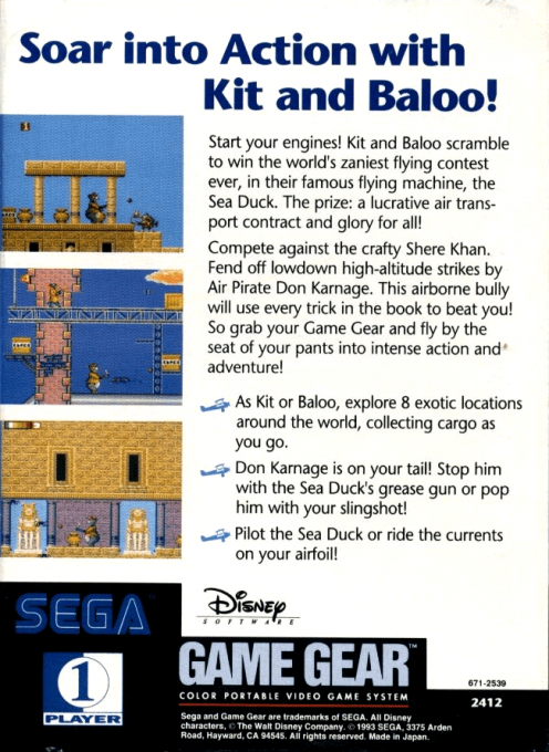 TaleSpin — Box back