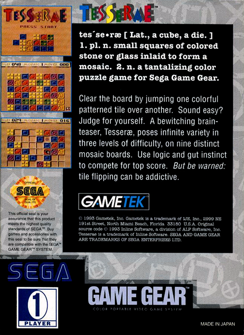 Tesserae — Box back